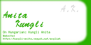 anita kungli business card